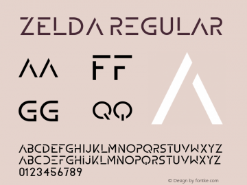 ZELDA Regular Version 1.000 (Initial Release) Font Sample