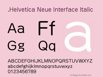 .Helvetica Neue Interface Italic 10.0d35e1图片样张