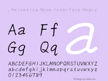 .Helvetica Neue Interface Heavy 10.0d35e1 Font Sample