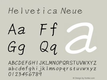 Helvetica Neue 中等斜体 10.0d35e1 Font Sample