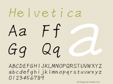 Helvetica 常规体 9.0d4e1图片样张