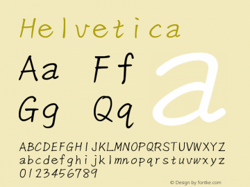 Helvetica 斜体 9.0d4e1图片样张