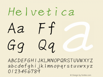 Helvetica 粗斜体 9.0d4e1图片样张