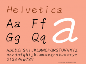 Helvetica 细体 9.0d4e1图片样张