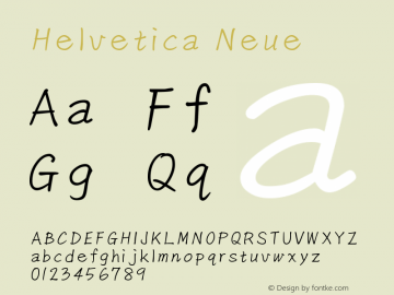 Helvetica Neue 超细斜体 10.0d35e1图片样张