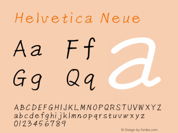 Helvetica Neue 瘦斜体 10.0d35e1 Font Sample