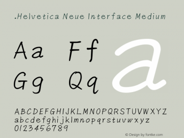 .Helvetica Neue Interface Medium 10.0d35e1 Font Sample