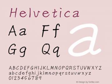 Helvetica 斜体 9.0d4e1图片样张