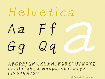 Helvetica 细体 9.0d4e1图片样张