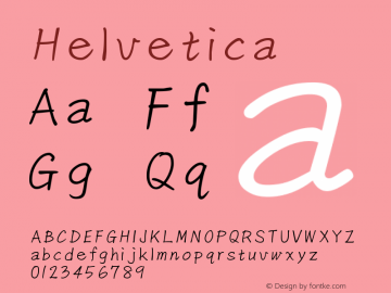 Helvetica 细斜体 9.0d4e1图片样张