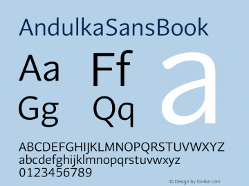 AndulkaSansBook ☞ Version 001.000;com.myfonts.easy.storm.andulka-sans.book.wfkit2.version.3Bjc图片样张