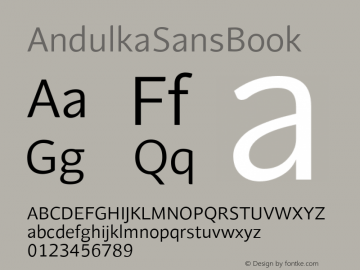 AndulkaSansBook ☞ Version 001.000;com.myfonts.easy.storm.andulka-sans.book.wfkit2.version.3Bjc Font Sample
