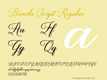 Brenda Script Regular Version 001.001 Font Sample