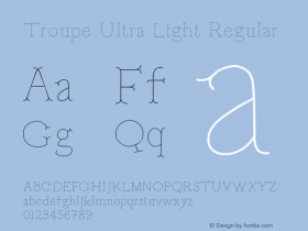 Troupe Ultra Light Regular Version 1.000 Font Sample