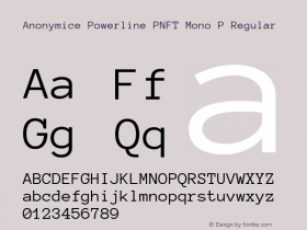 Anonymice Powerline PNFT Mono P Regular Version 1.002 Font Sample