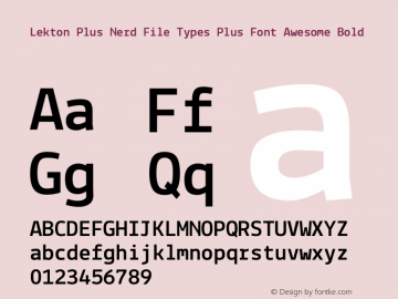 Lekton Plus Nerd File Types Plus Font Awesome Bold Version 34.000图片样张