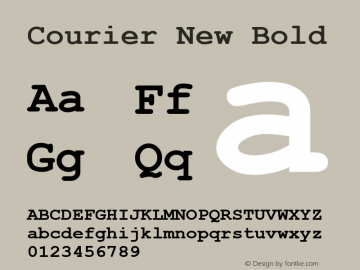 Courier New Bold Version 5.73 Font Sample