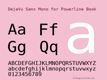 DejaVu Sans Mono for Powerline Book Version 2.33 Font Sample