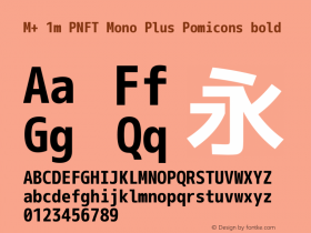 M+ 1m PNFT Mono Plus Pomicons bold Version 0.4.0 Font Sample