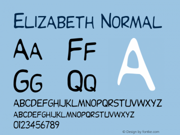 Elizabeth Normal Macromedia Fontographer 4.1 2/6/97 Font Sample