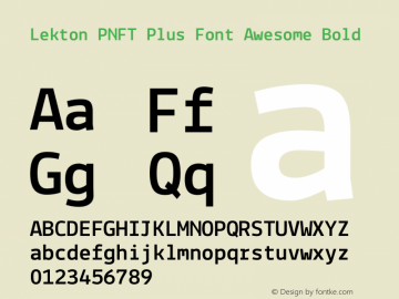 Lekton PNFT Plus Font Awesome Bold Version 34.000 Font Sample
