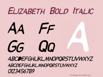 Elizabeth Bold Italic 1.0 Mon Jun 03 12:16:12 1996图片样张