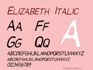 Elizabeth Italic 1.0 Wed May 29 10:35:16 1996 Font Sample