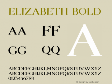 Elizabeth Bold Unknown Font Sample
