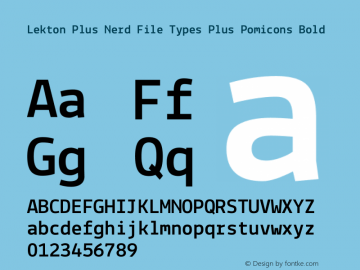 Lekton Plus Nerd File Types Plus Pomicons Bold Version 34.000 Font Sample