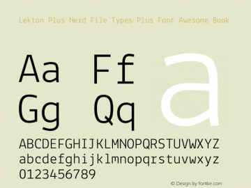 Lekton Plus Nerd File Types Plus Font Awesome Book Version 34.000图片样张