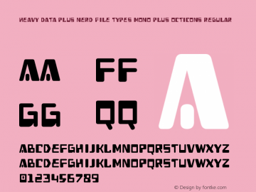 Heavy Data Plus Nerd File Types Mono Plus Octicons Regular created March 2008 Font Sample