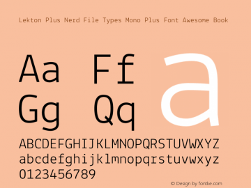 Lekton Plus Nerd File Types Mono Plus Font Awesome Book Version 34.000图片样张