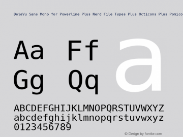 DejaVu Sans Mono for Powerline Plus Nerd File Types Plus Octicons Plus Pomicons Book Version 2.33 Font Sample