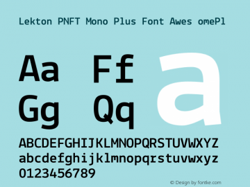 Lekton PNFT Mono Plus Font Awes omePl Version 34.000图片样张