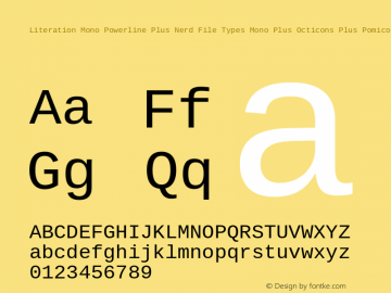 Literation Mono Powerline Plus Nerd File Types Mono Plus Octicons Plus Pomicons Regular Version 2.00.1图片样张