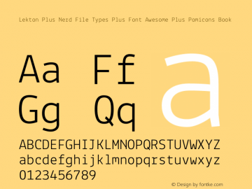 Lekton Plus Nerd File Types Plus Font Awesome Plus Pomicons Book Version 34.000 Font Sample