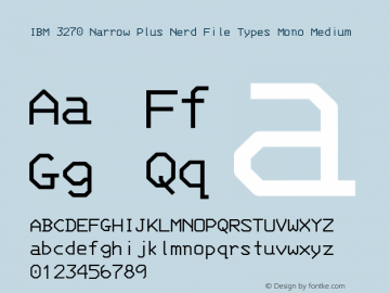 IBM 3270 Narrow Plus Nerd File Types Mono Medium Version 0.4.0图片样张