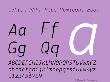 Lekton PNFT Plus Pomicons Book Version 3.000 Font Sample