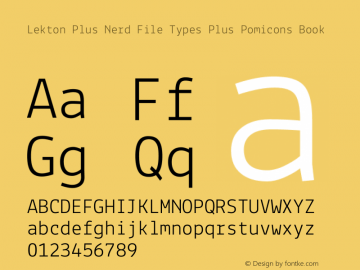 Lekton Plus Nerd File Types Plus Pomicons Book Version 34.000 Font Sample