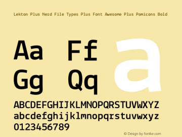 Lekton Plus Nerd File Types Plus Font Awesome Plus Pomicons Bold Version 34.000图片样张