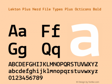 Lekton Plus Nerd File Types Plus Octicons Bold Version 34.000图片样张