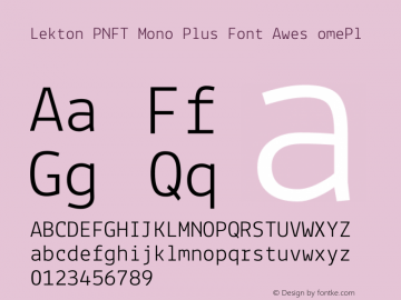 Lekton PNFT Mono Plus Font Awes omePl Version 34.000图片样张