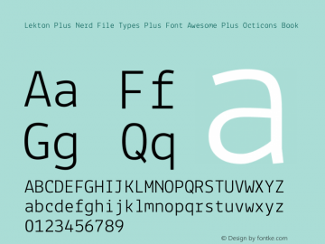 Lekton Plus Nerd File Types Plus Font Awesome Plus Octicons Book Version 34.000图片样张