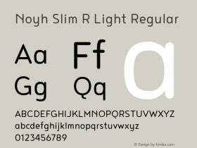 Noyh Slim R Light Regular Version 1.000 Font Sample