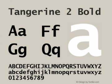 Tangerine 2 Bold UGL 1.003; 12 December 1991 Font Sample