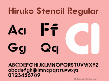 Hiruko Stencil Regular Version 001.001 Font Sample