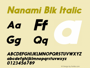 Nanami Blk Italic Version 1.003图片样张