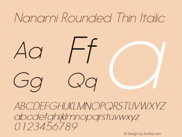 Nanami Rounded Thin Italic Version 1.003图片样张