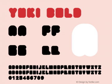 Yuki Bold Version 1.001 Font Sample