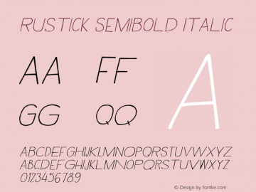 Rustick SemiBold Italic Version 1.000图片样张